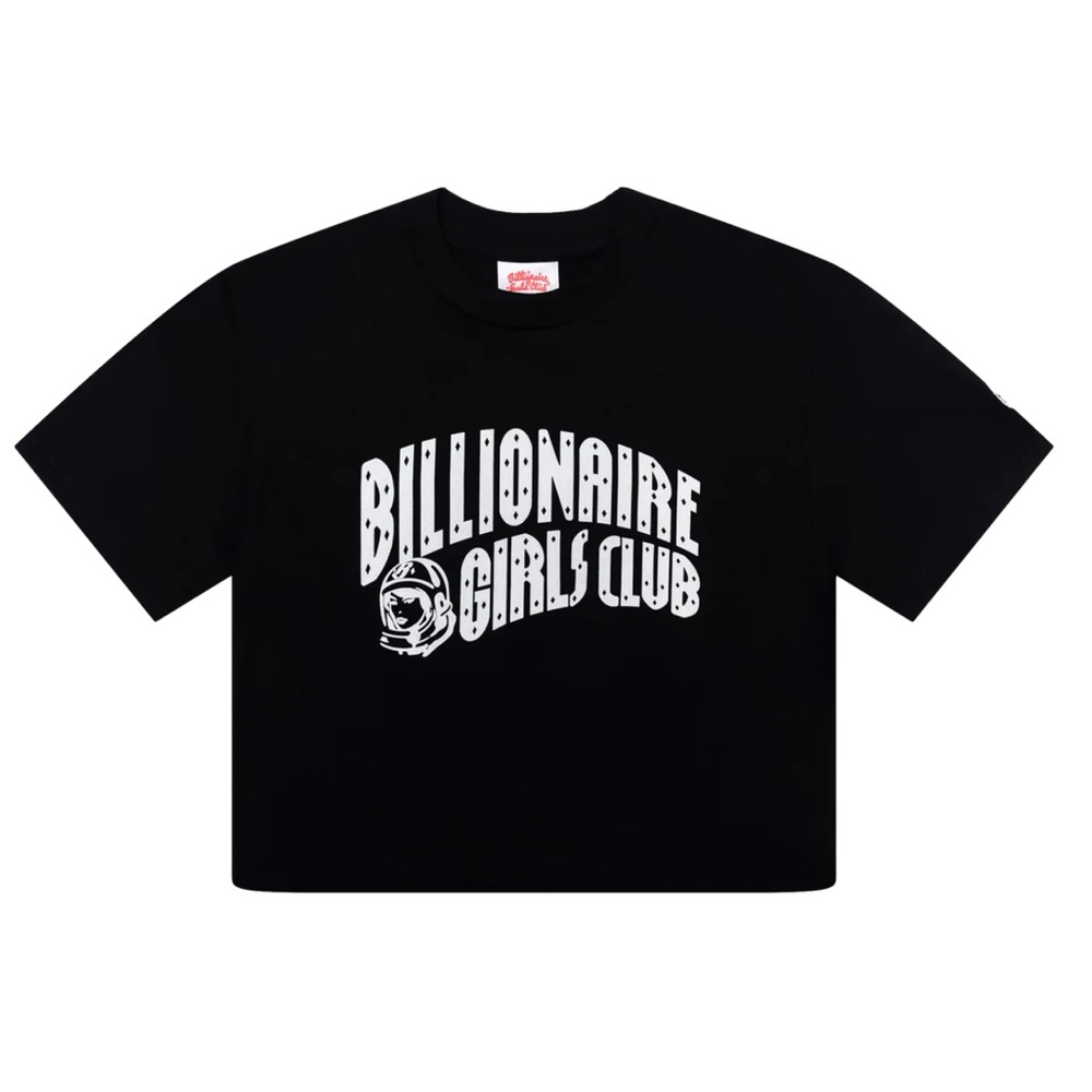 BILLIONAIRE GIRLS CLUB Women’s Classic Curve Logo Cropped Tee Size L -NEVER WORN